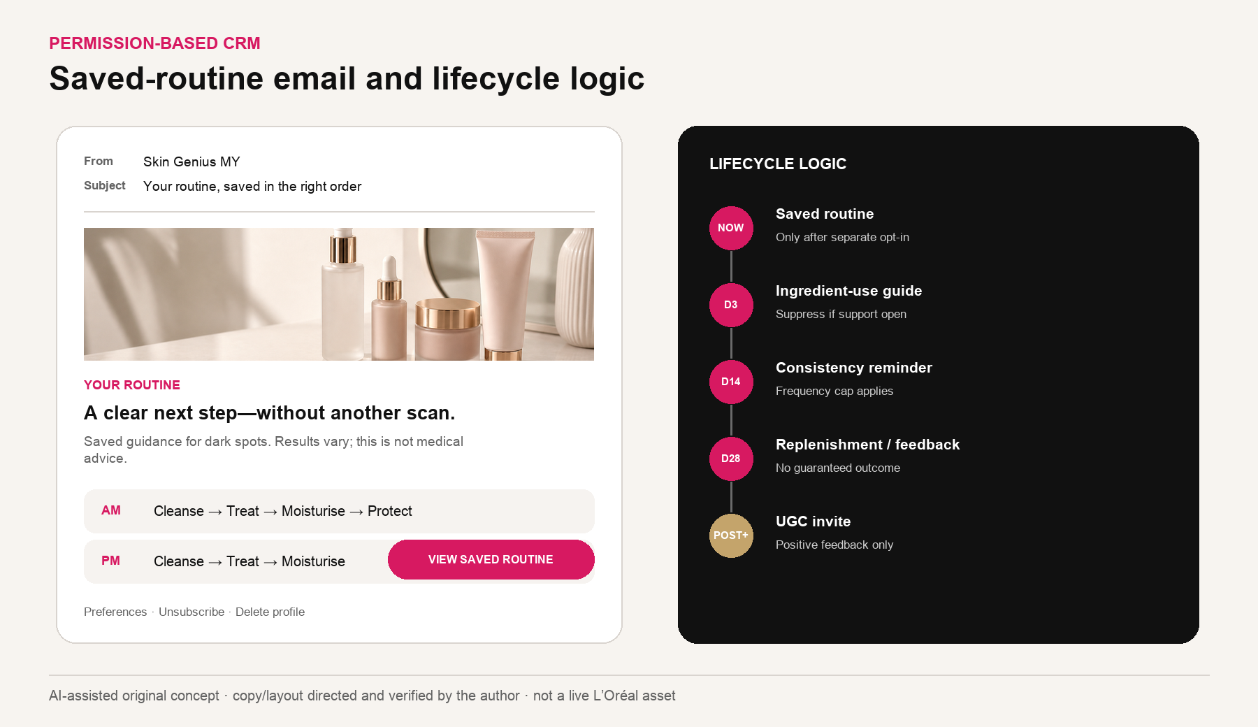 CRM Email Mockup and Lifecycle